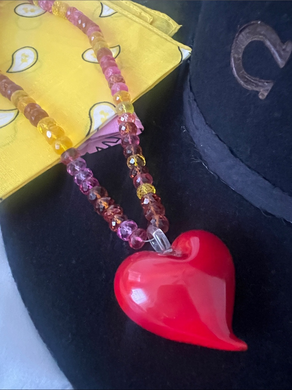 Murano glass heart necklace